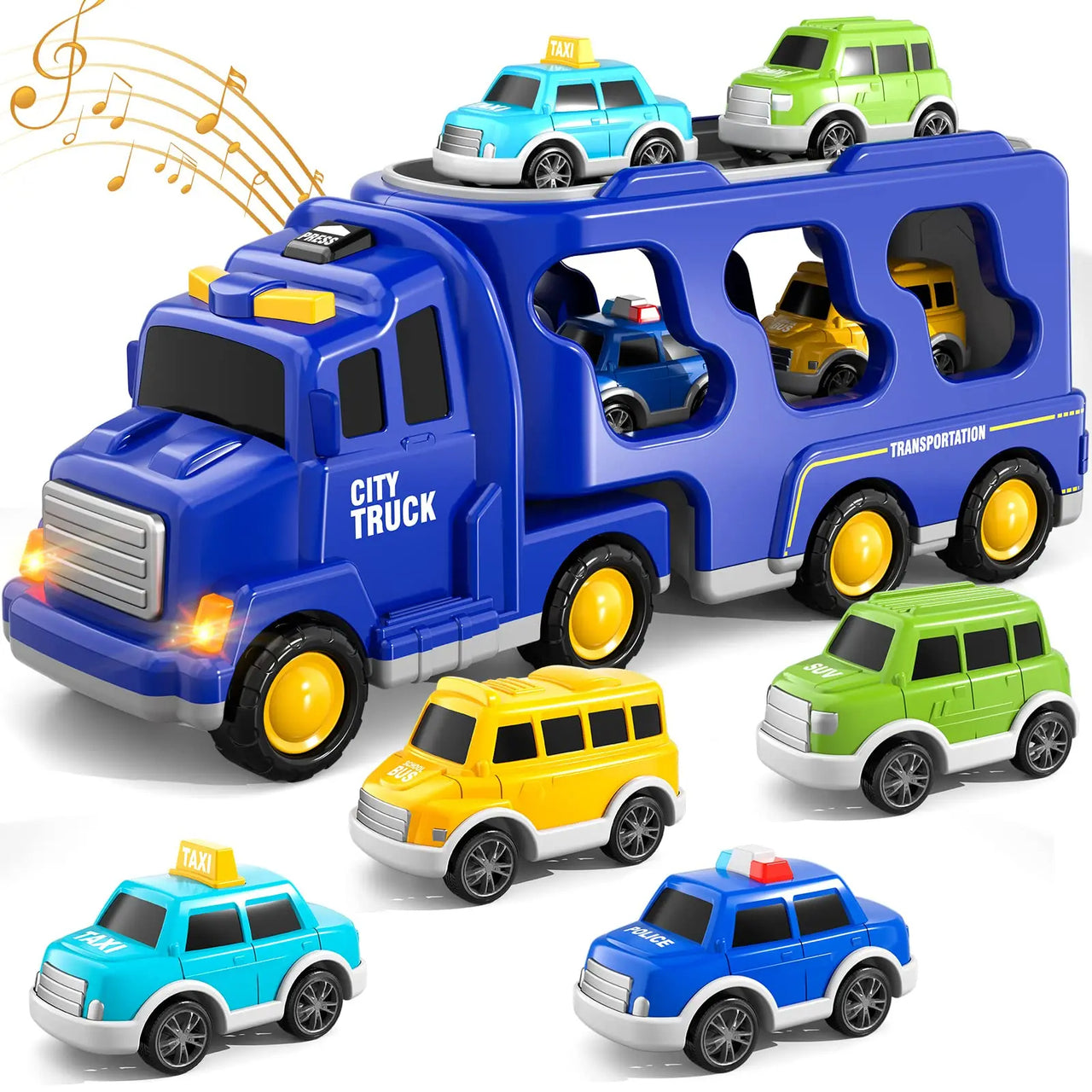 Magic Car City™ - Auto valoilla ja musiikilla - Tavarankuljetus leikkiauto