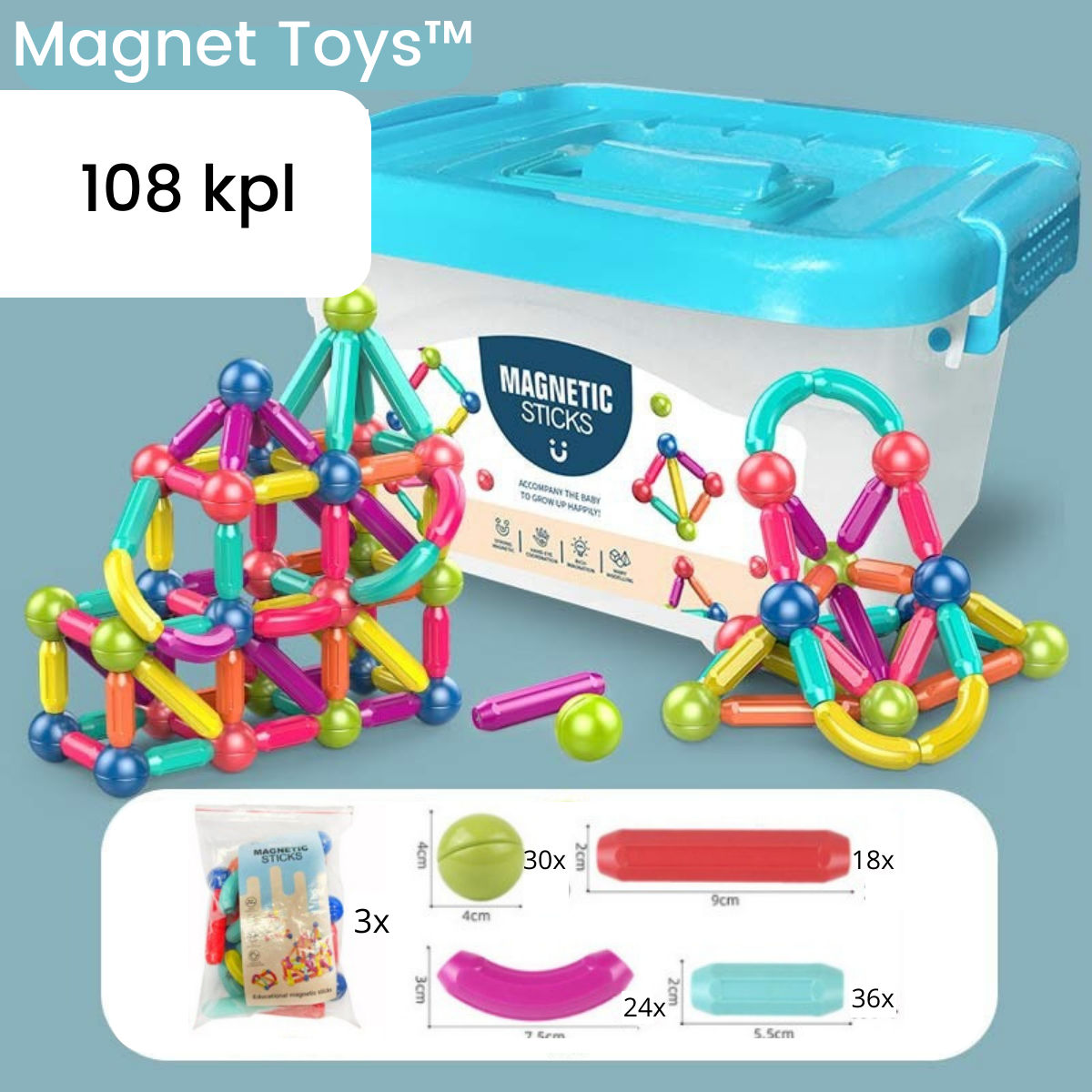 Magnet Toys™ - Luovuuden kehittäminen - Magneettikepit