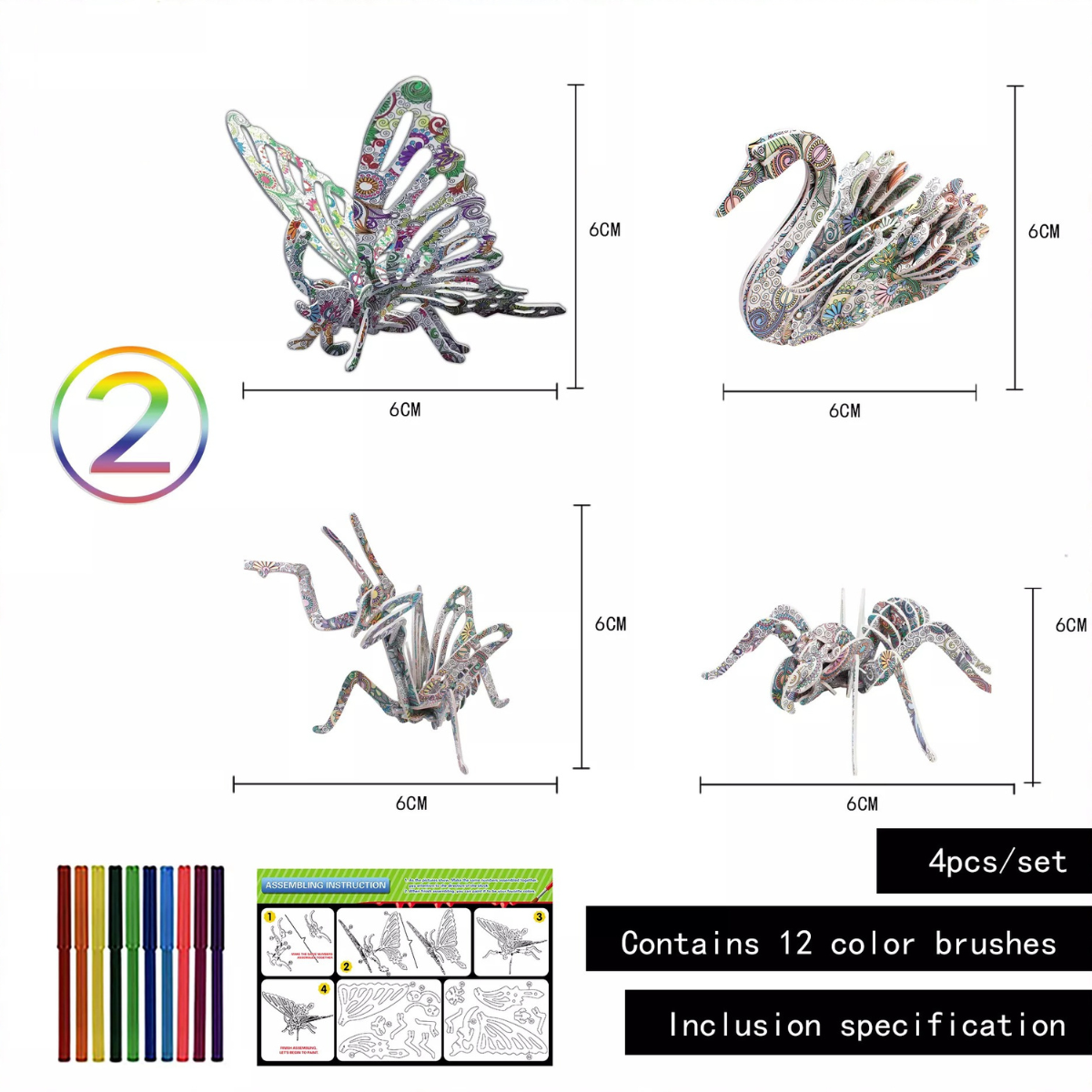 3D Color Puzzle™ - Väritä oma rakennelmasi - 3D-väripalapeli