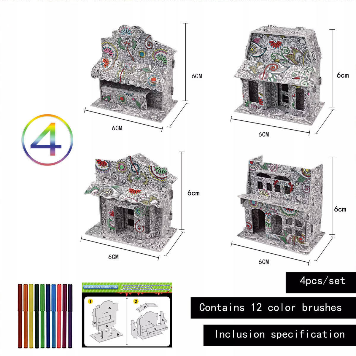 3D Color Puzzle™ - Väritä oma rakennelmasi - 3D-väripalapeli