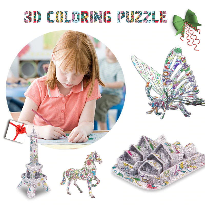 3D Color Puzzle™ - Väritä oma rakennelmasi - 3D-väripalapeli